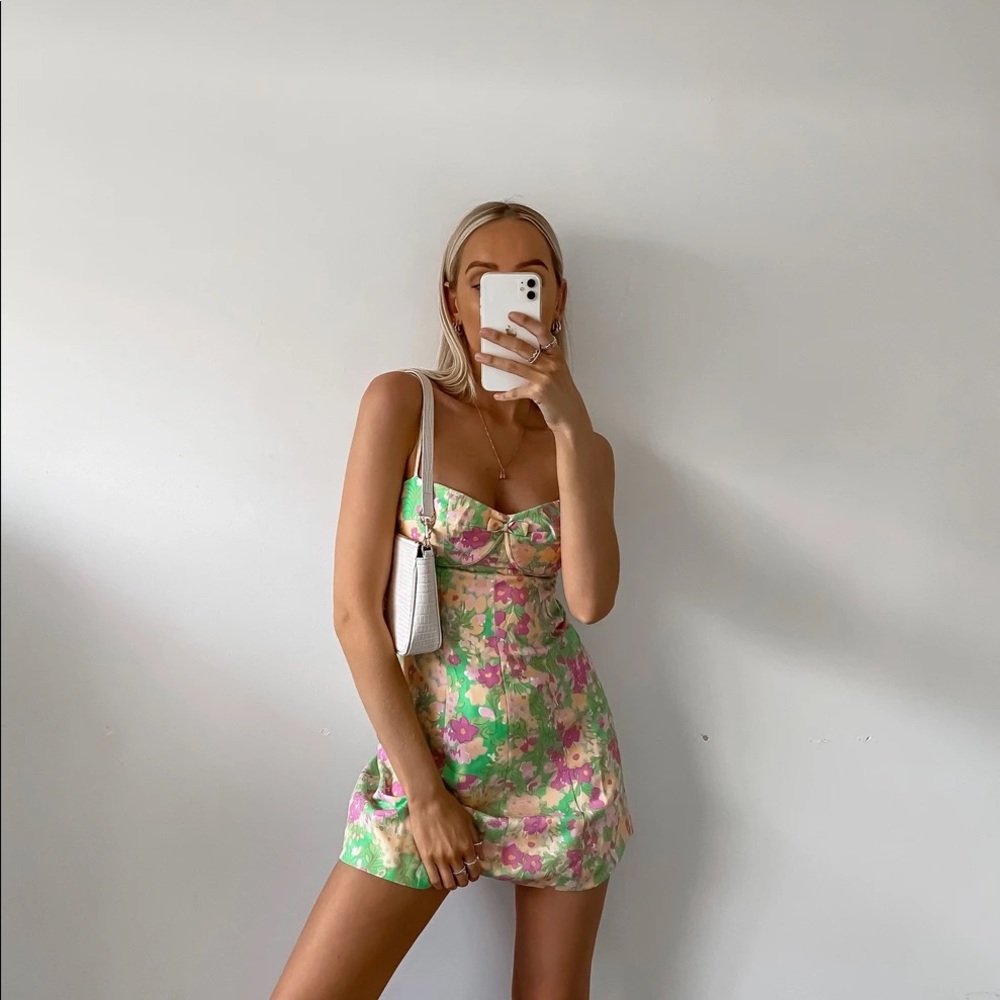 With Jean Dolce dress in honeysuckle